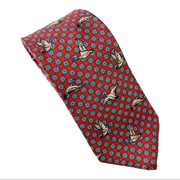 Chaps Other - Vintage Chaps Ralph Lauren Red Silk Neck Tie Geese